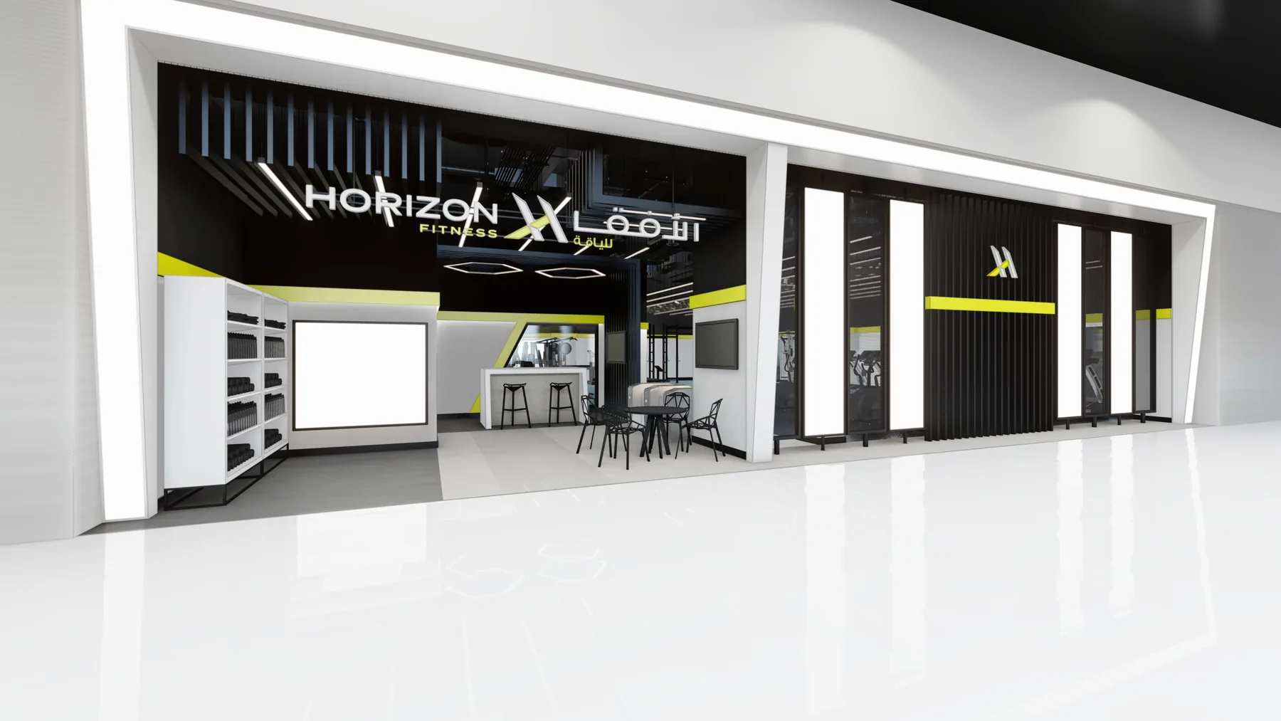 Fitness environment interior visualisation