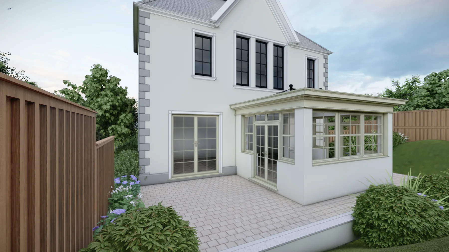 Residential extension exterior visualisation
